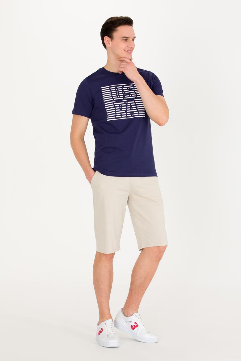 Erkek Lacivert Bisiklet Yaka Tişört - 50264962003