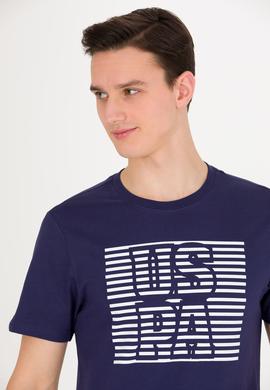 Erkek Lacivert Bisiklet Yaka Tişört - 50264962003