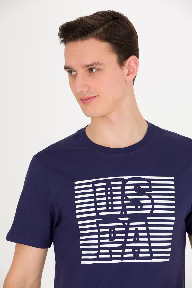 Erkek Lacivert Bisiklet Yaka Tişört - 50264962003