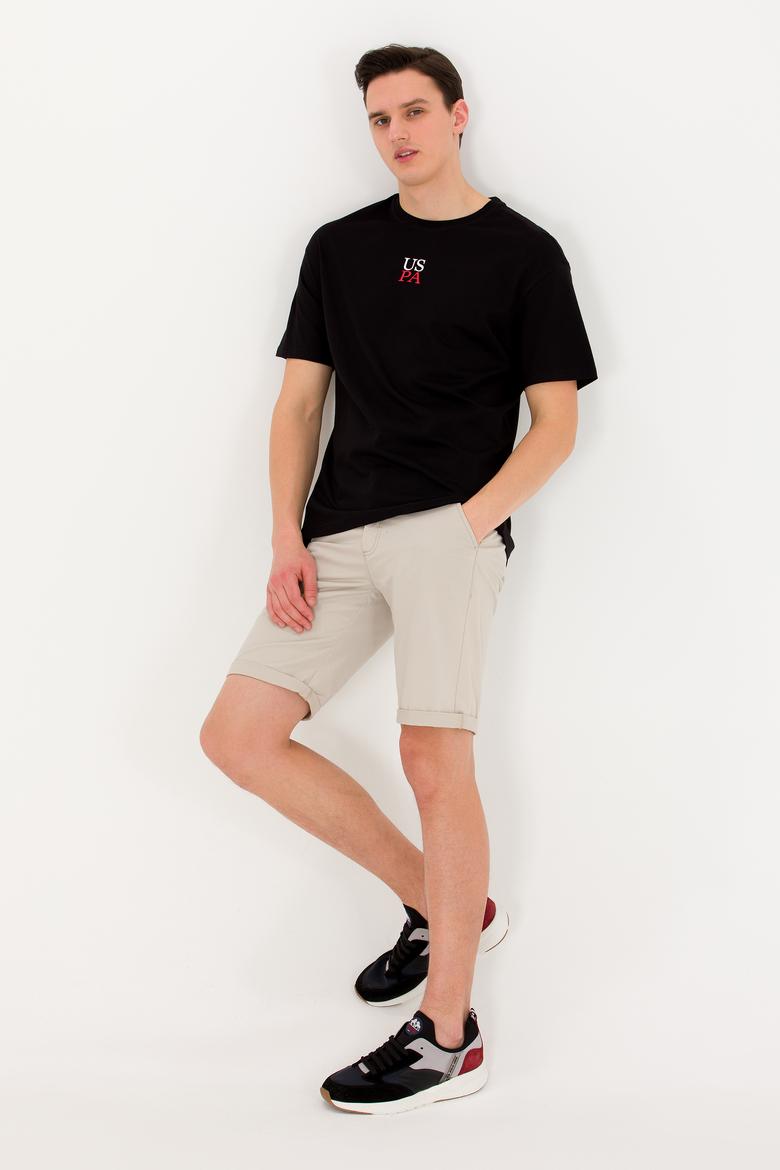 Erkek Siyah Comfort Bisiklet Yaka Tişört - 50267486037