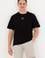 Erkek Siyah Comfort Bisiklet Yaka Tişört