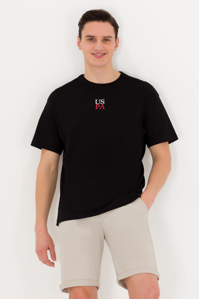 Erkek Siyah Comfort Bisiklet Yaka Tişört