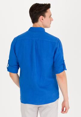 Erkek Saks Uzun Kollu Gömlek - 50267490005