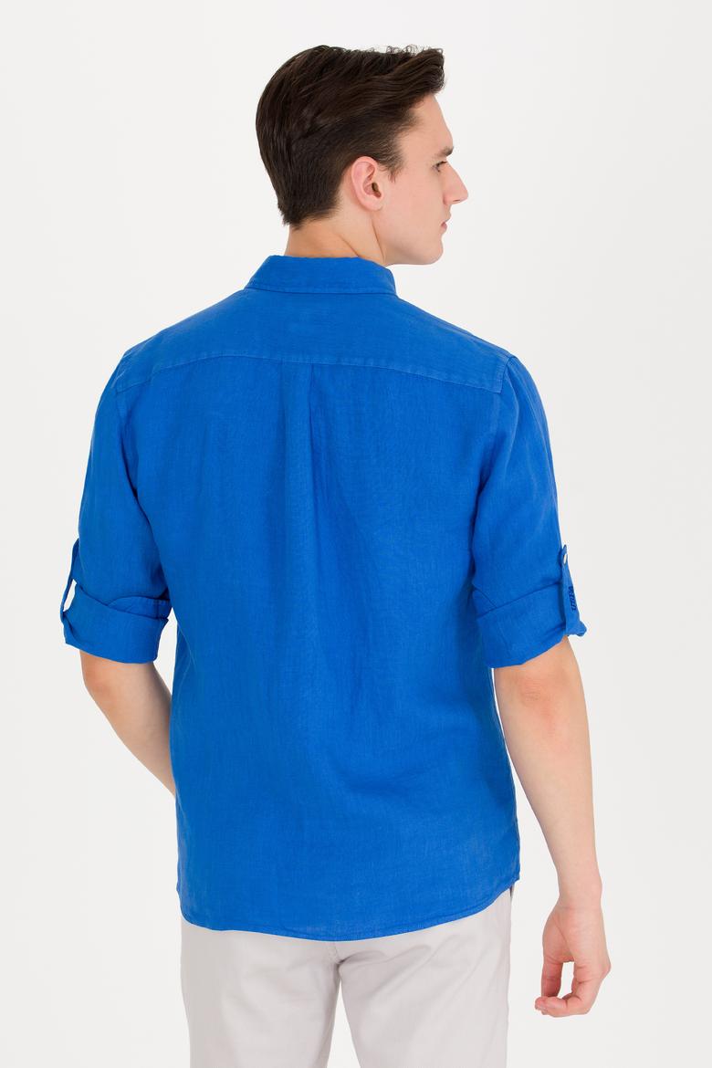 Erkek Saks Uzun Kollu Gömlek - 50267490005