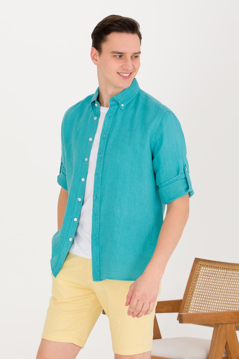 Erkek Mint Uzun Kollu Gömlek - 50267490025