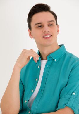 Erkek Mint Uzun Kollu Gömlek - 50267490025