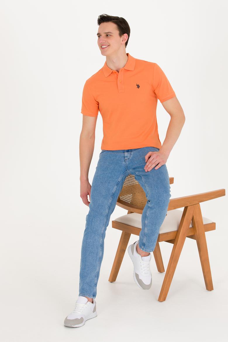 Erkek Turuncu Basic Polo Yaka Tişört - 50262933023