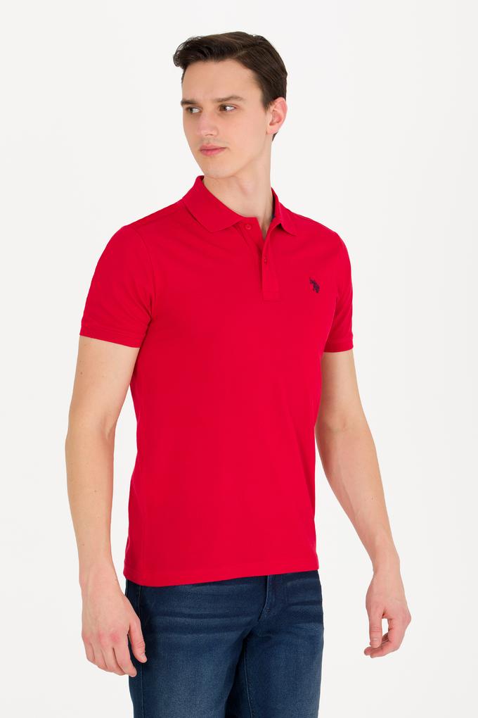 Erkek Kırmızı Basic Polo Yaka Tişört