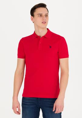 Erkek Kırmızı Basic Polo Yaka Tişört - 50262933175
