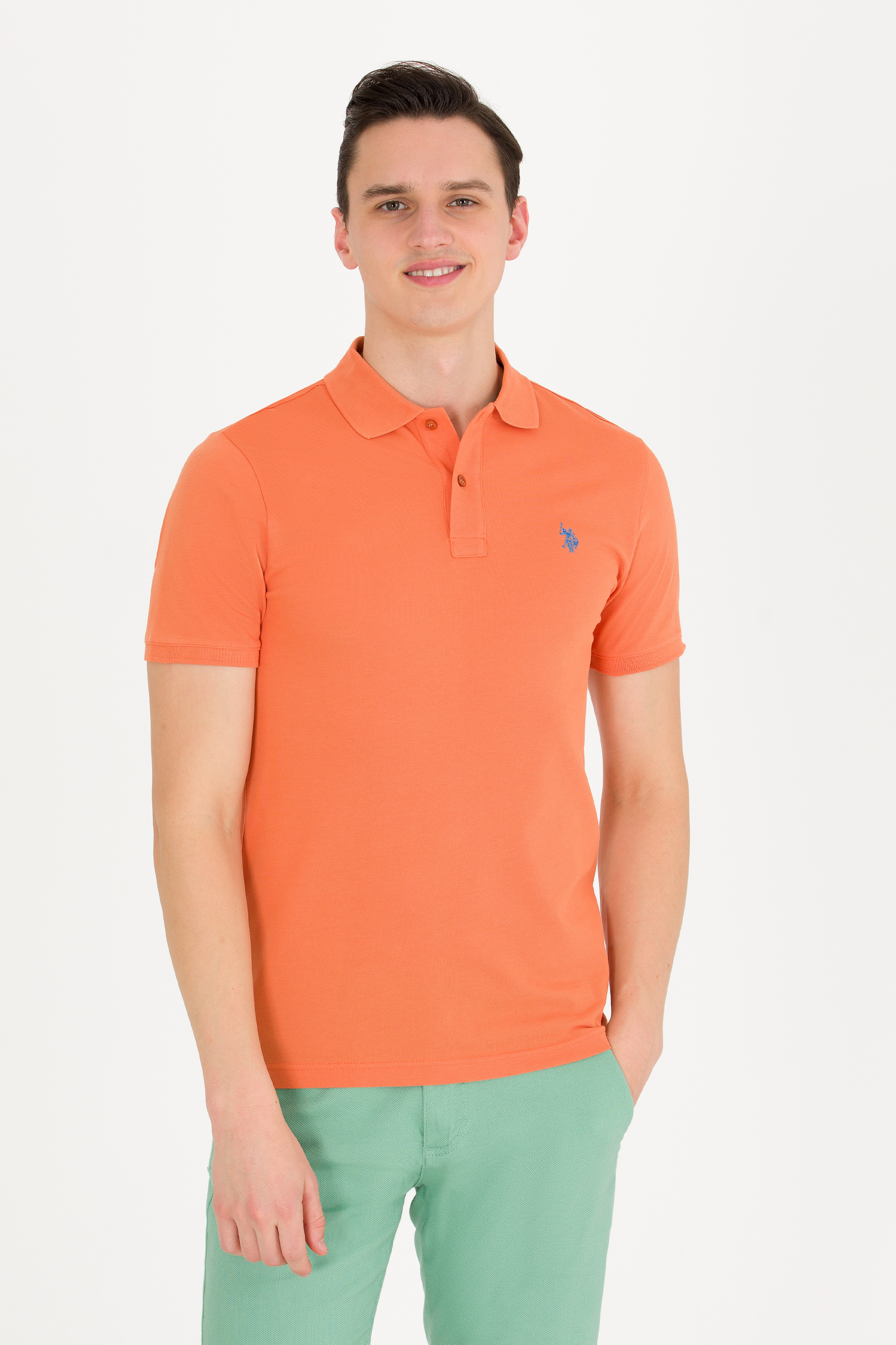 Erkek Kiremit Basic Polo Yaka Tişört - Image 1