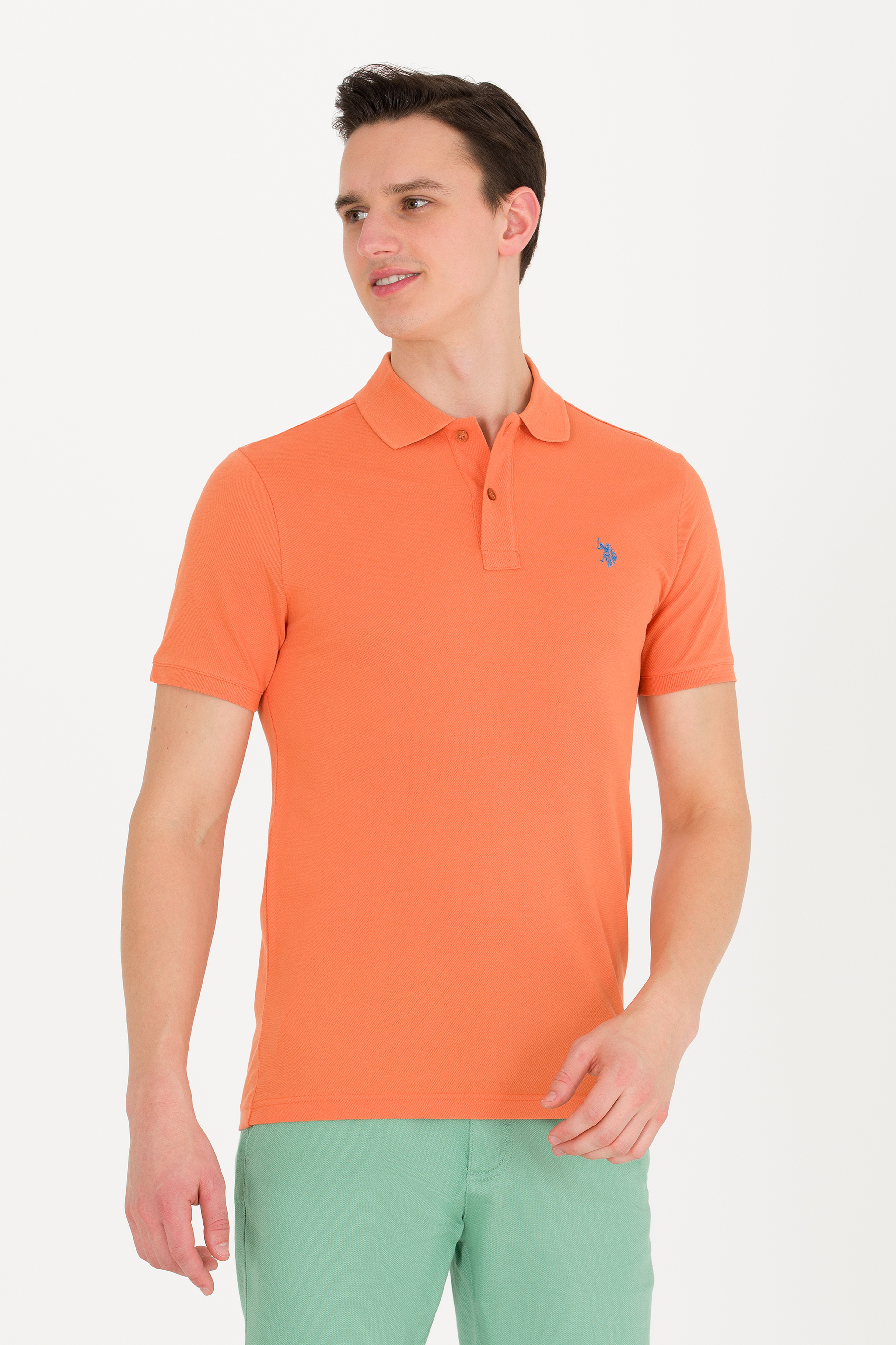 Erkek Kiremit Basic Polo Yaka Tişört - Image 3