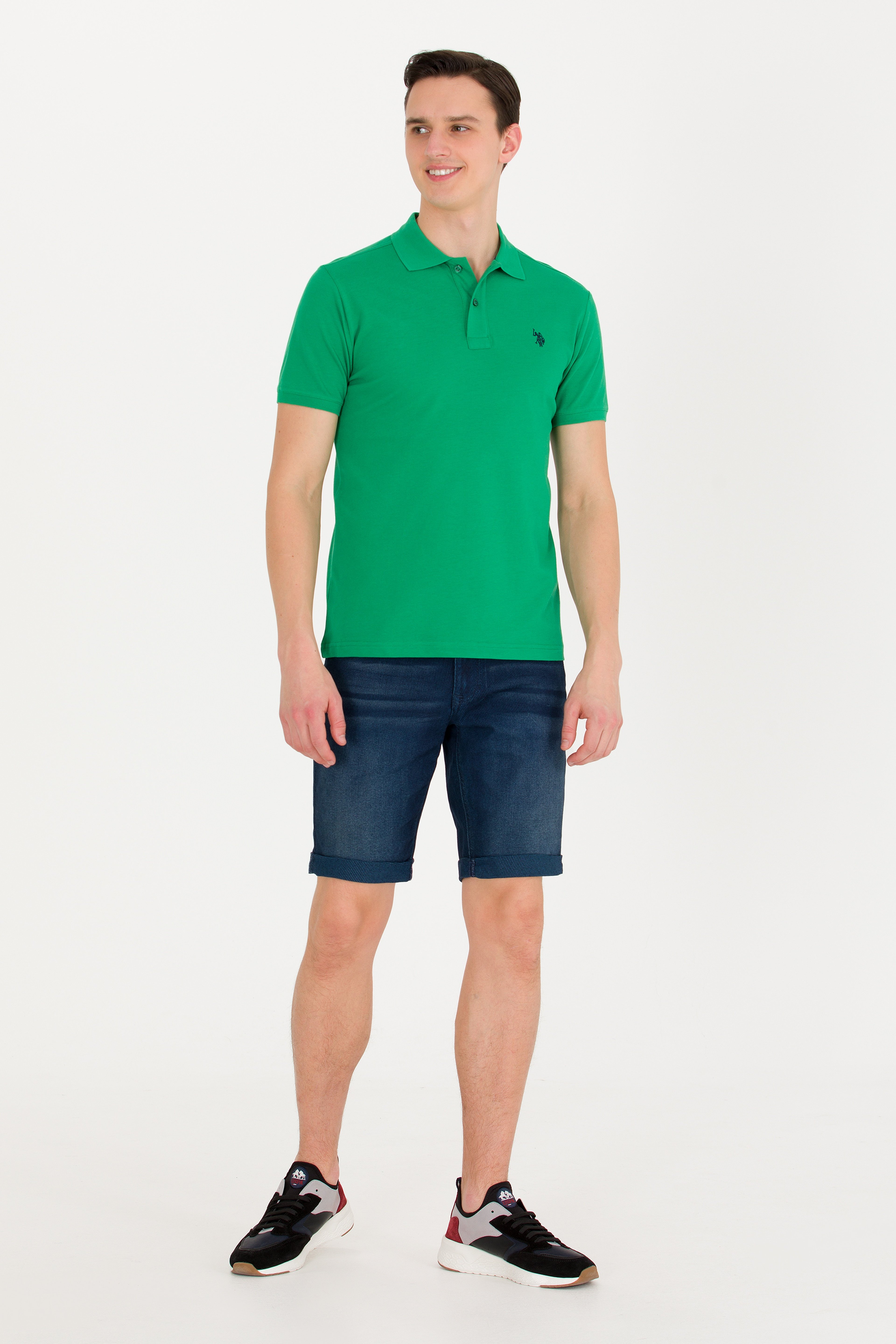 Erkek Yeşil Basic Polo Yaka Tişört