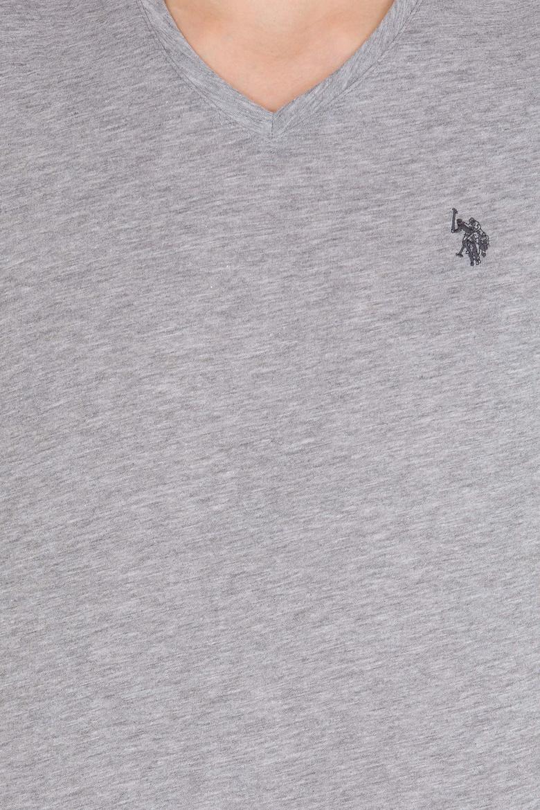 Erkek Gri Melanj Basic V Yaka Tişört - 50263203021