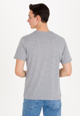 Erkek Gri Melanj Basic V Yaka Tişört - 50263203021