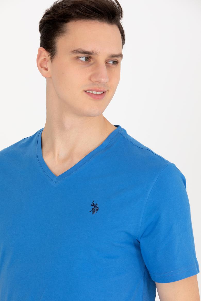 Erkek Saks Basic V Yaka Tişört - 50263203086