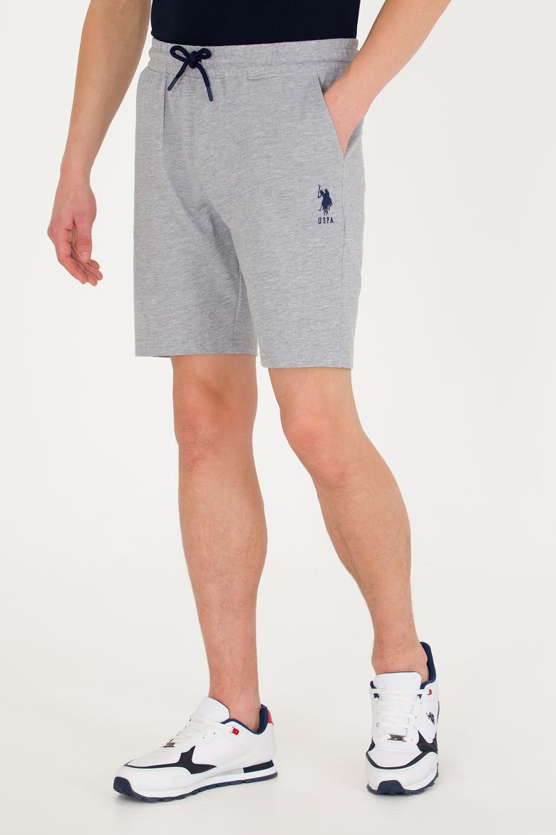 Erkek Gri Melanj Örme Şort - 50263423016