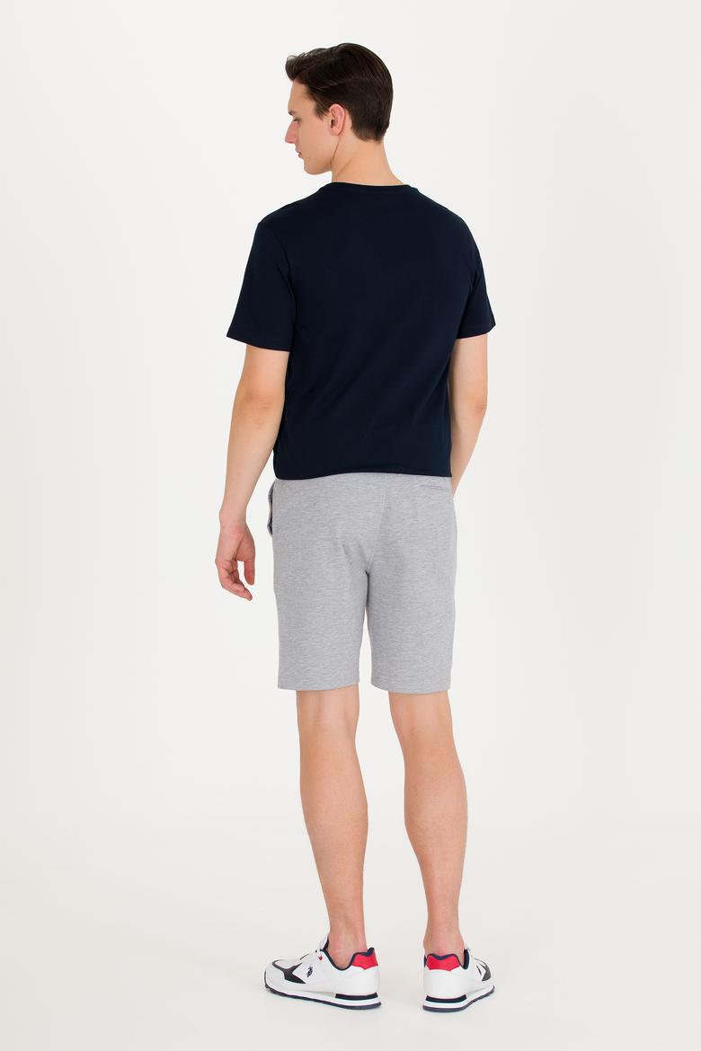 Erkek Gri Melanj Örme Şort - 50263423016