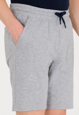 Erkek Gri Melanj Örme Şort - 50263423016