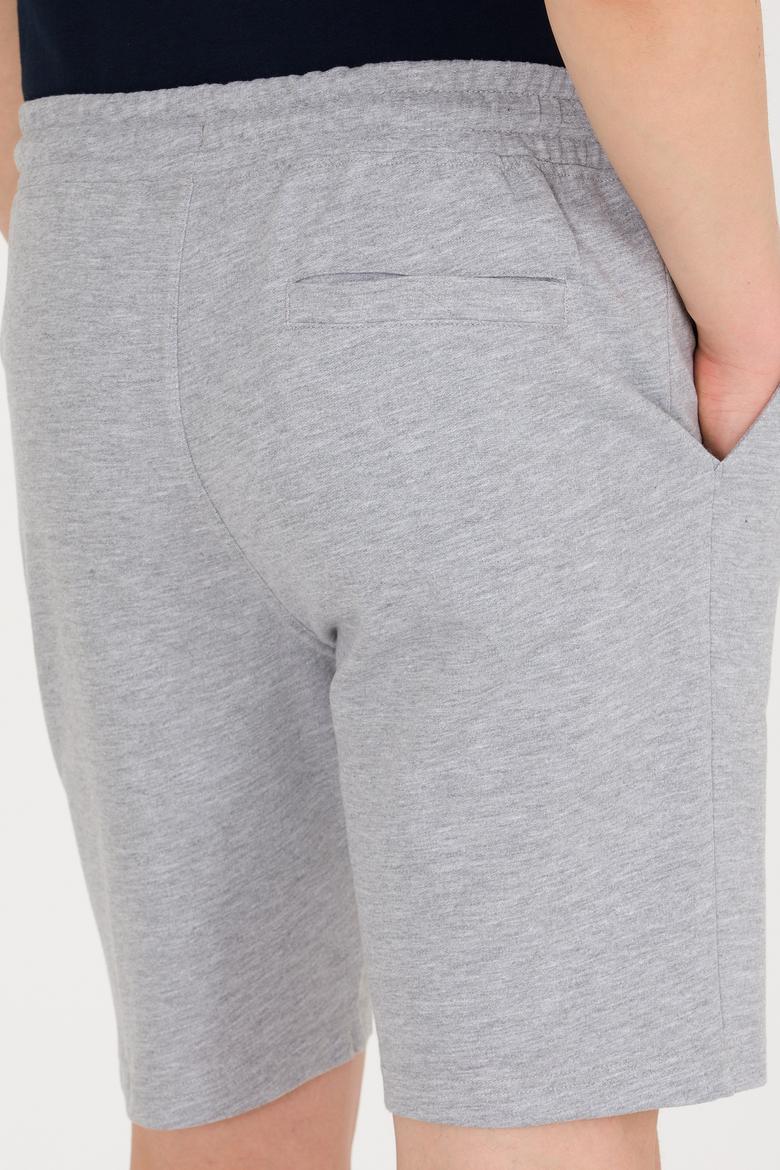 Erkek Gri Melanj Örme Şort - 50263423016