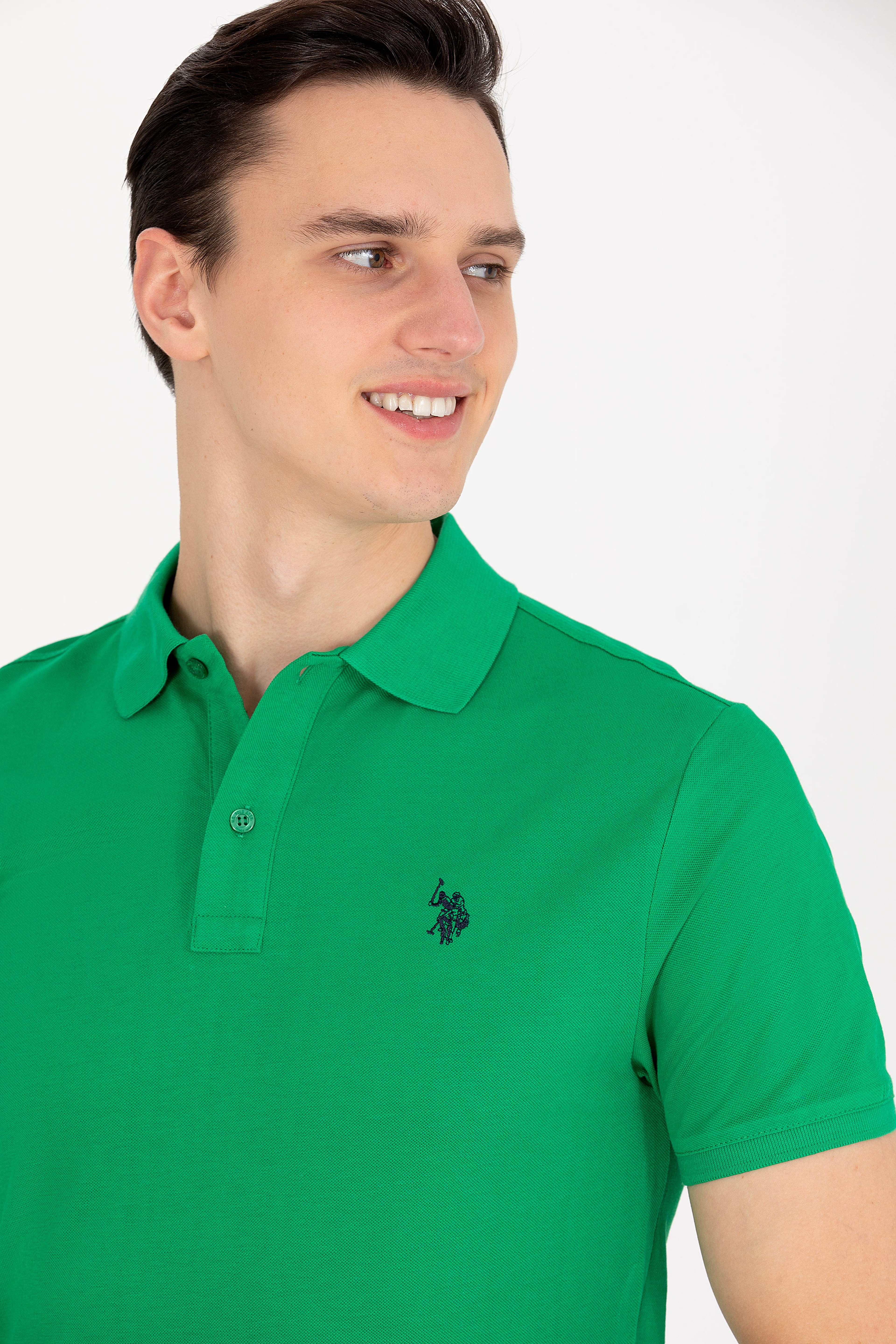 Erkek Elma Yeşili Basic Polo Yaka Tişört