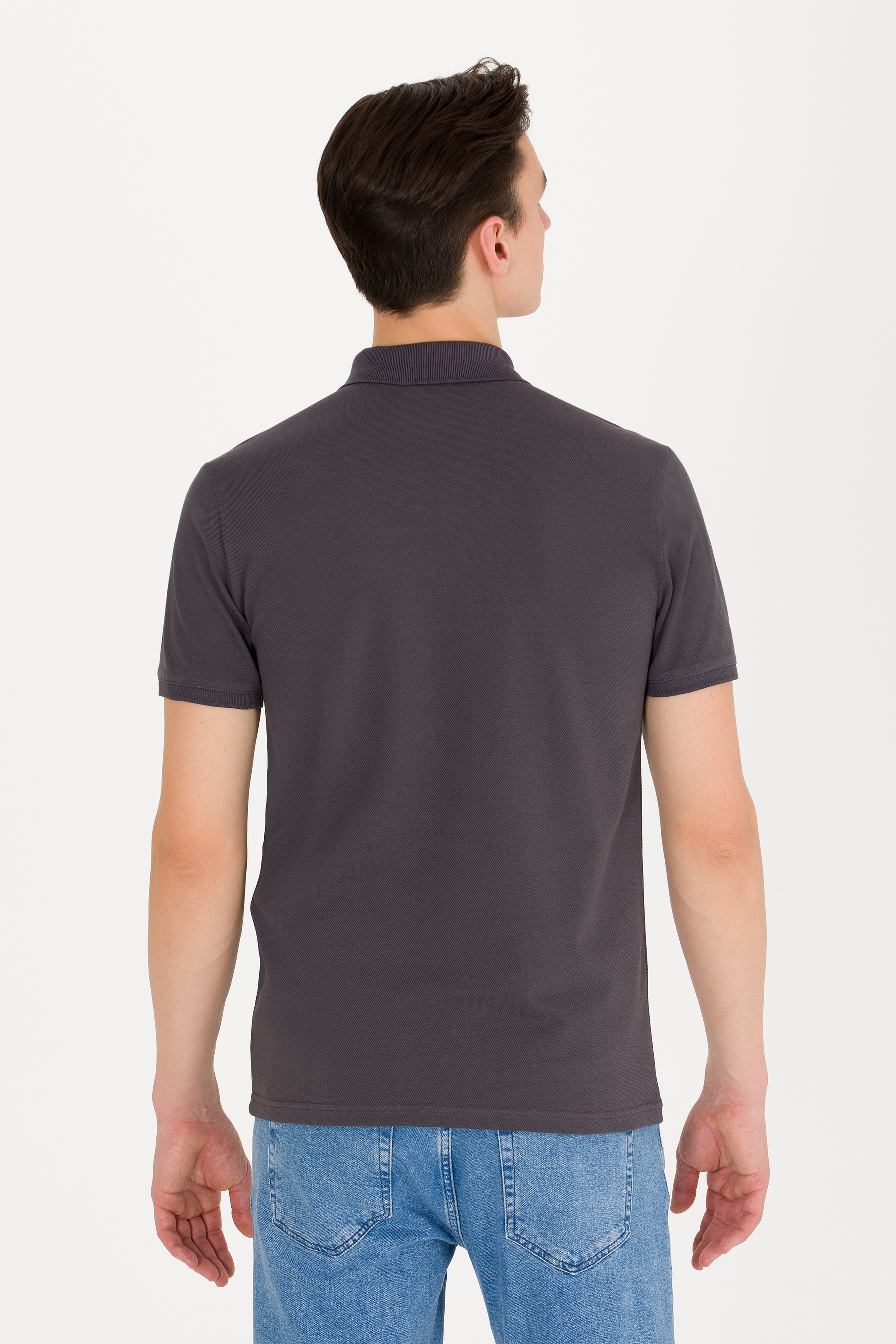 Erkek Antrasit Basic Polo Yaka Tişört