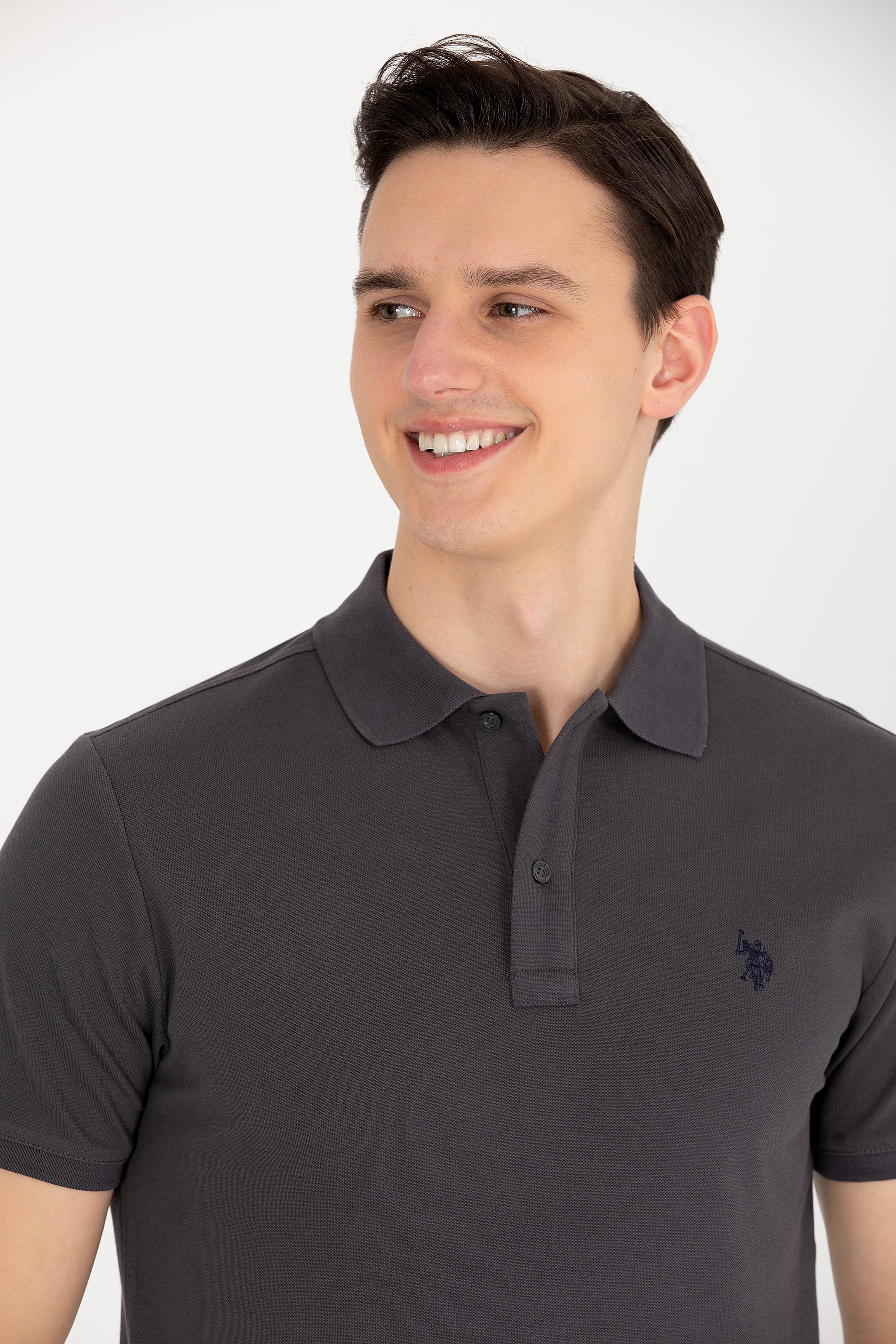Erkek Antrasit Basic Polo Yaka Tişört