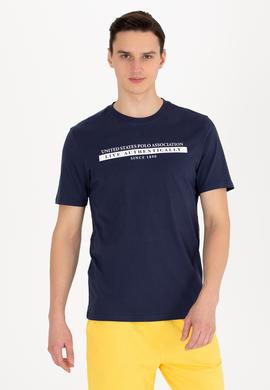 Erkek Lacivert Bisiklet Yaka Tişört - 50263284006