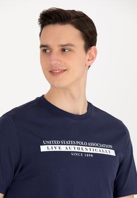 Erkek Lacivert Bisiklet Yaka Tişört - 50263284006