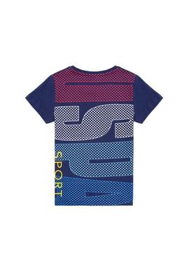 Çocuk Lacivert Bisiklet Yaka Tişört - 50263319046