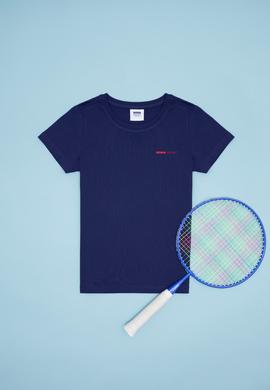 Çocuk Lacivert Bisiklet Yaka Tişört - 50263319046