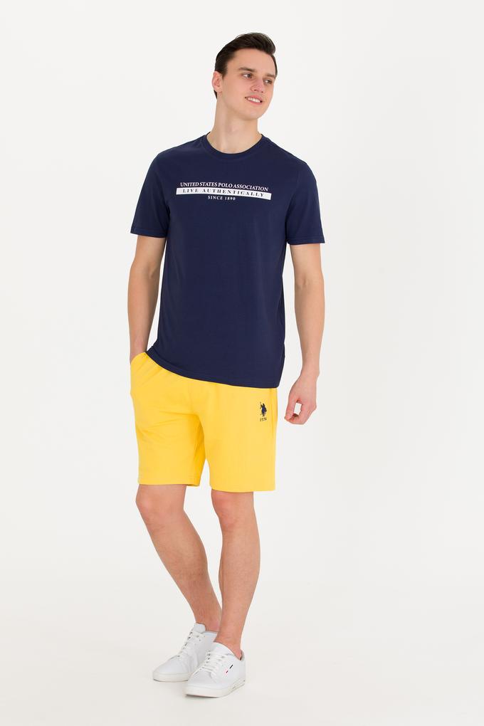 Erkek Sarı Örme Şort