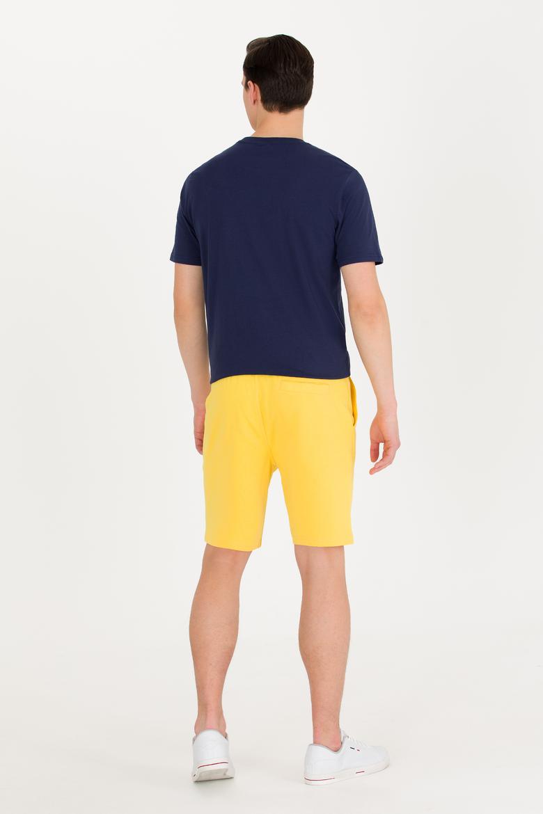 Erkek Sarı Örme Şort - 50263423054
