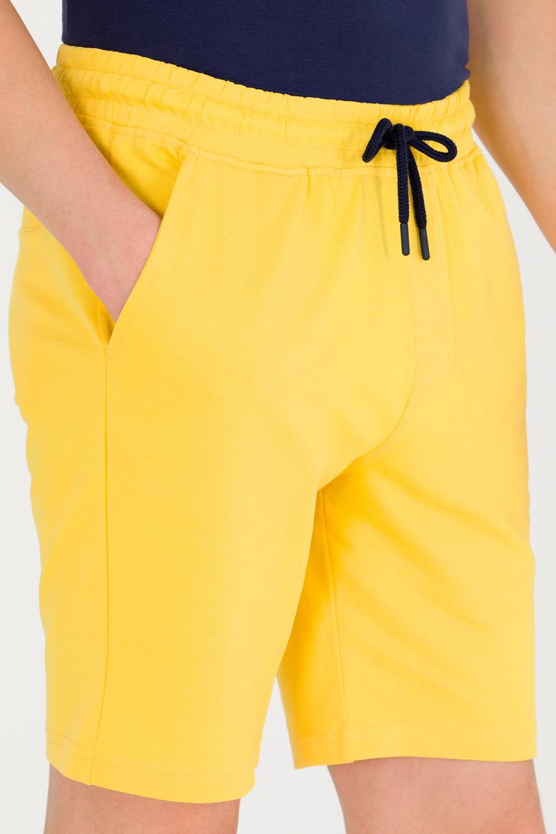 Erkek Sarı Örme Şort - 50263423054