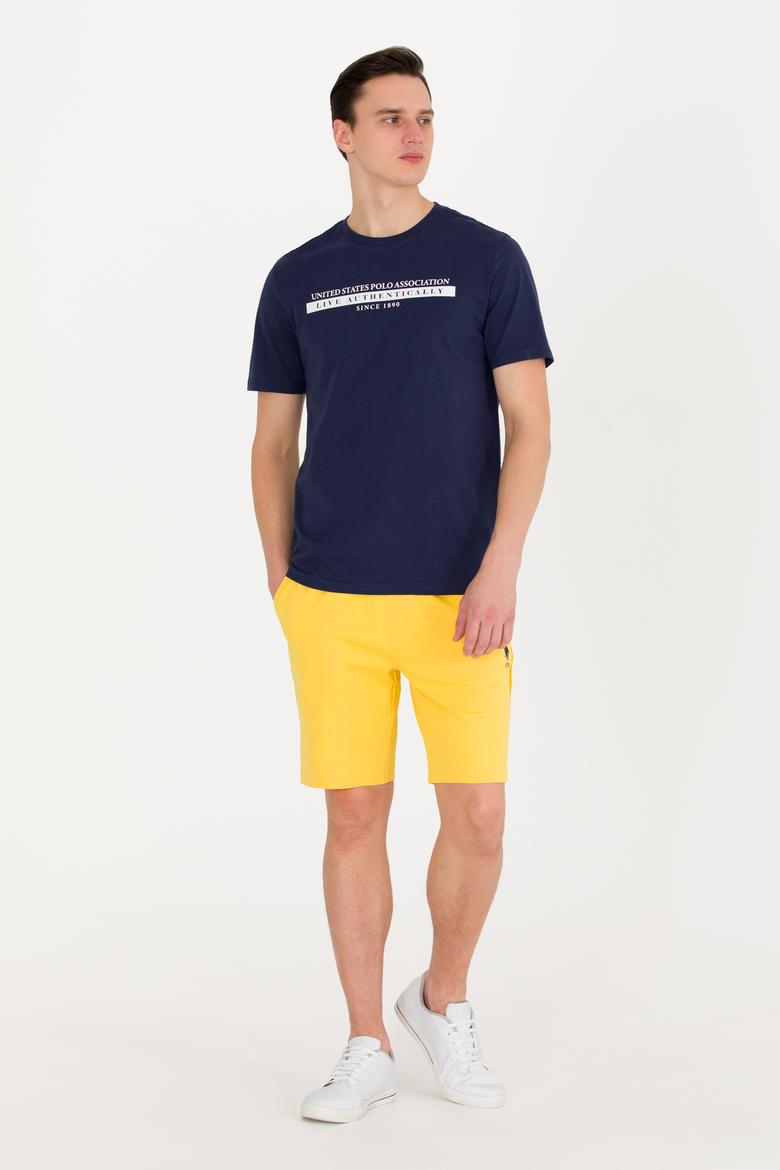 Erkek Sarı Örme Şort - 50263423054