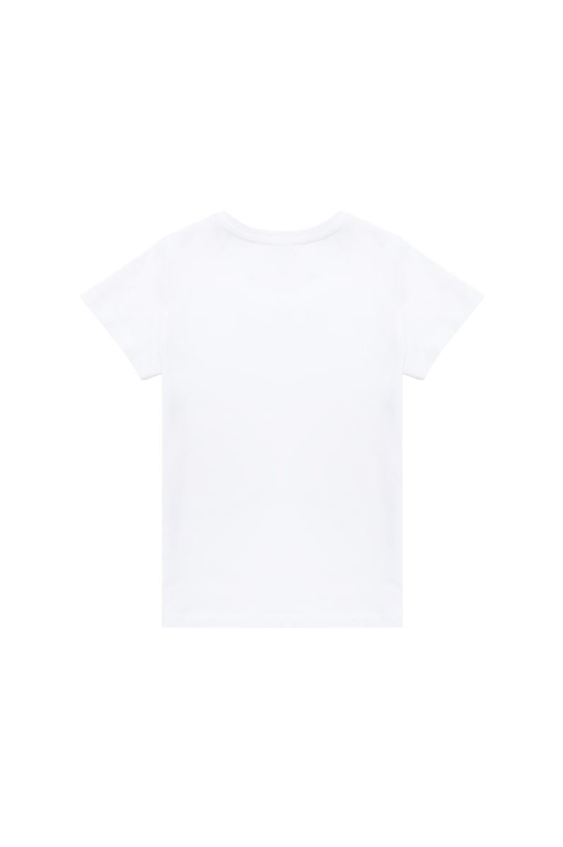 Çocuk Beyaz Bisiklet Yaka Tişört