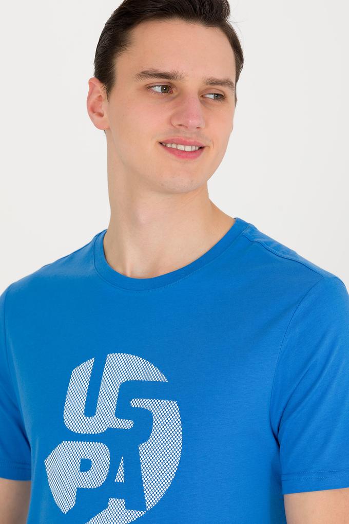 Erkek Saks Bisiklet Yaka Tişört