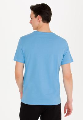 Erkek Turkuaz Basic Bisiklet Yaka Tişört - 50263026056
