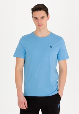 Erkek Turkuaz Basic Bisiklet Yaka Tişört - 50263026056