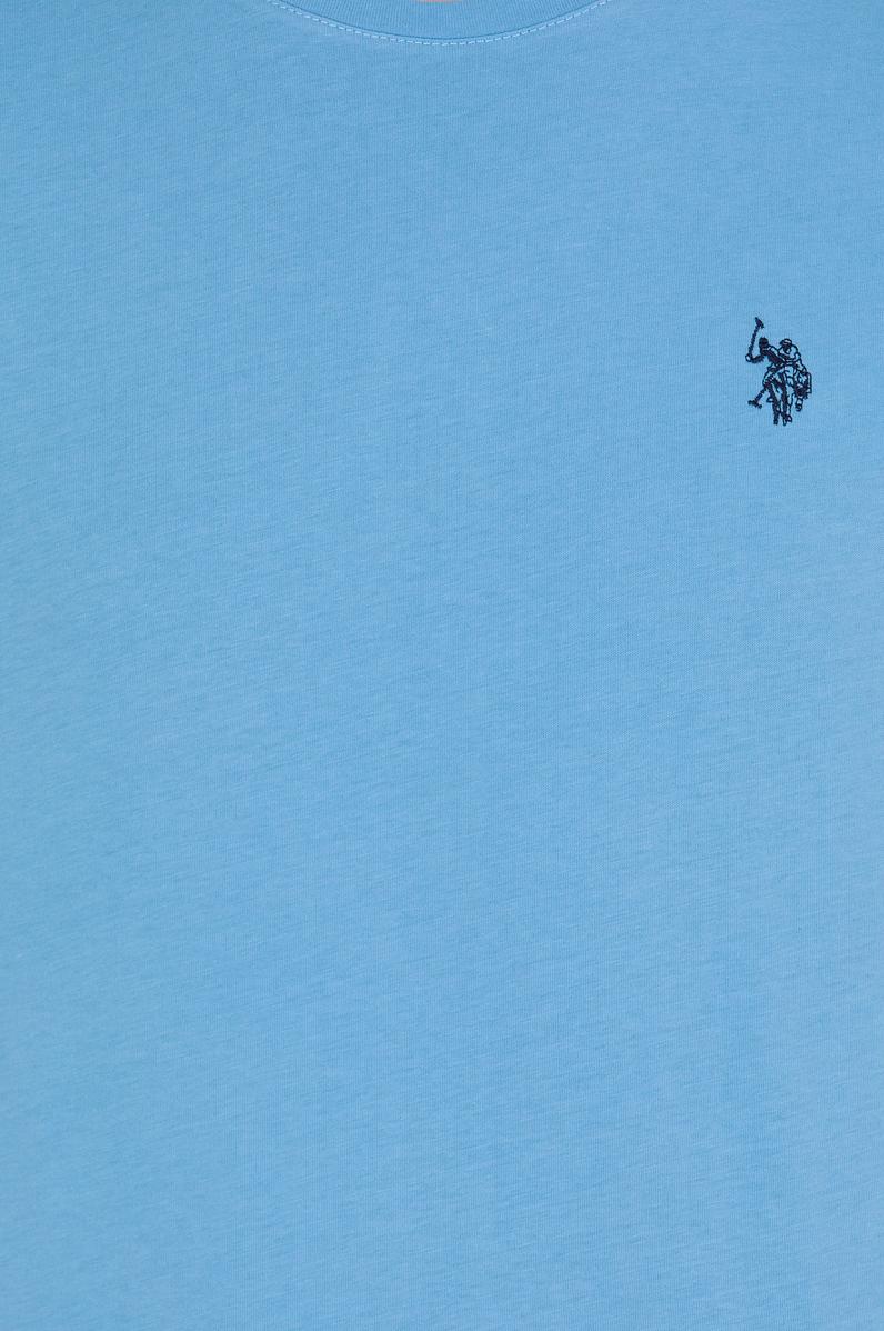Erkek Turkuaz Basic Bisiklet Yaka Tişört