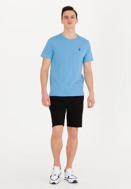 Erkek Turkuaz Basic Bisiklet Yaka Tişört - 50263026056