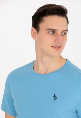 Erkek Turkuaz Basic Bisiklet Yaka Tişört - 50263026056