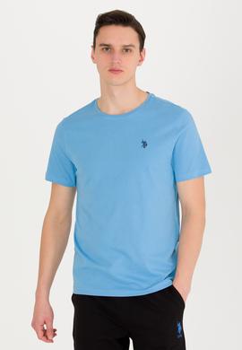 Erkek Turkuaz Basic Bisiklet Yaka Tişört - 50263026056