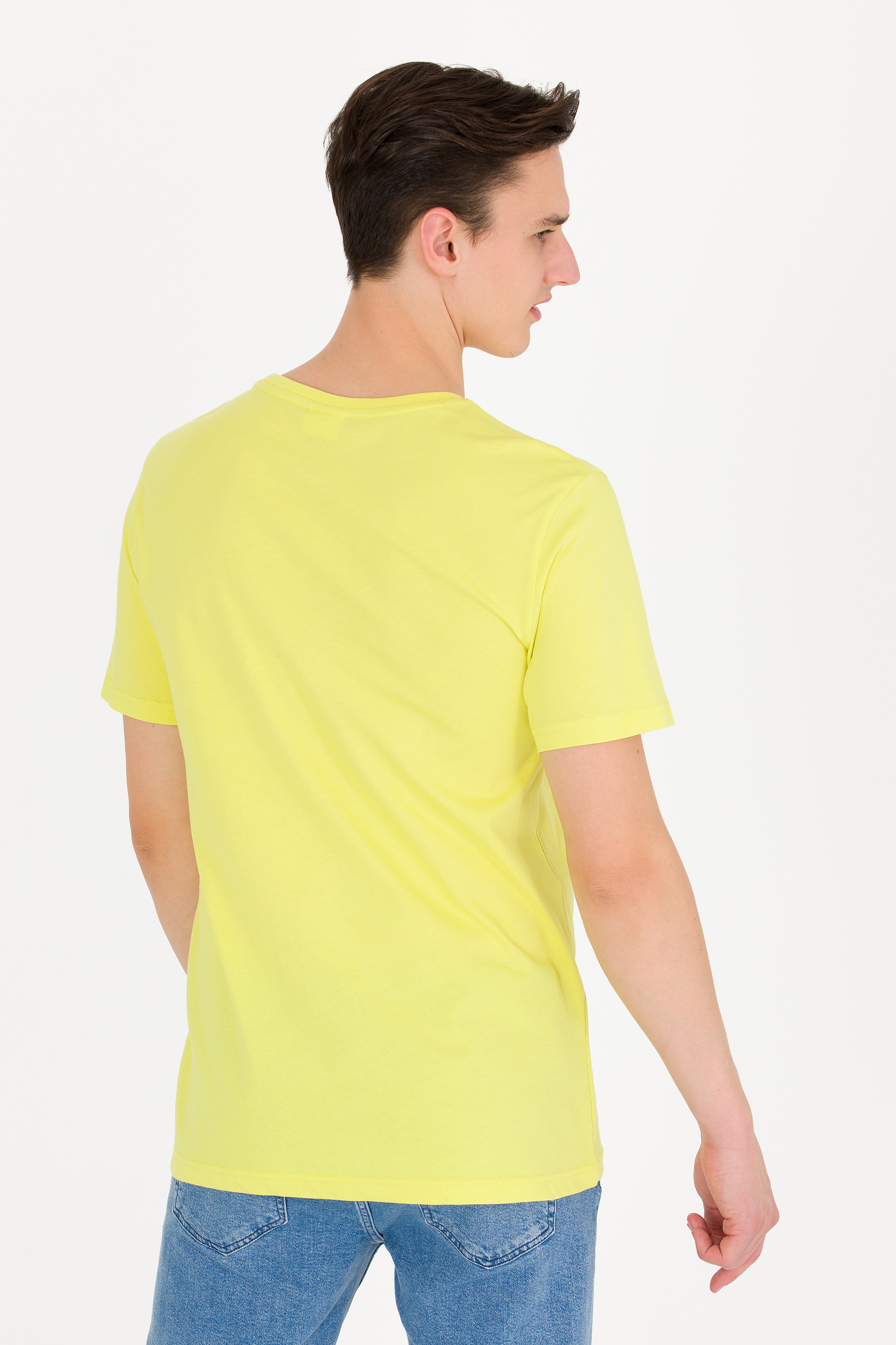 Erkek Citron Basic Bisiklet Yaka Tişört - Image 5