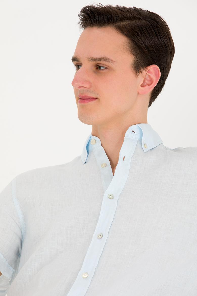 Erkek Açık Mavi Kısa Kollu Gömlek - 50264507007
