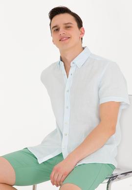 Erkek Açık Mavi Kısa Kollu Gömlek - 50264507007