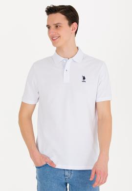 Erkek Beyaz Basic Polo Yaka Tişört - 50263236001