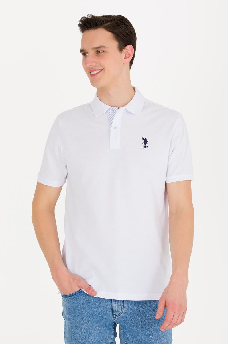 Erkek Beyaz Basic Polo Yaka Tişört