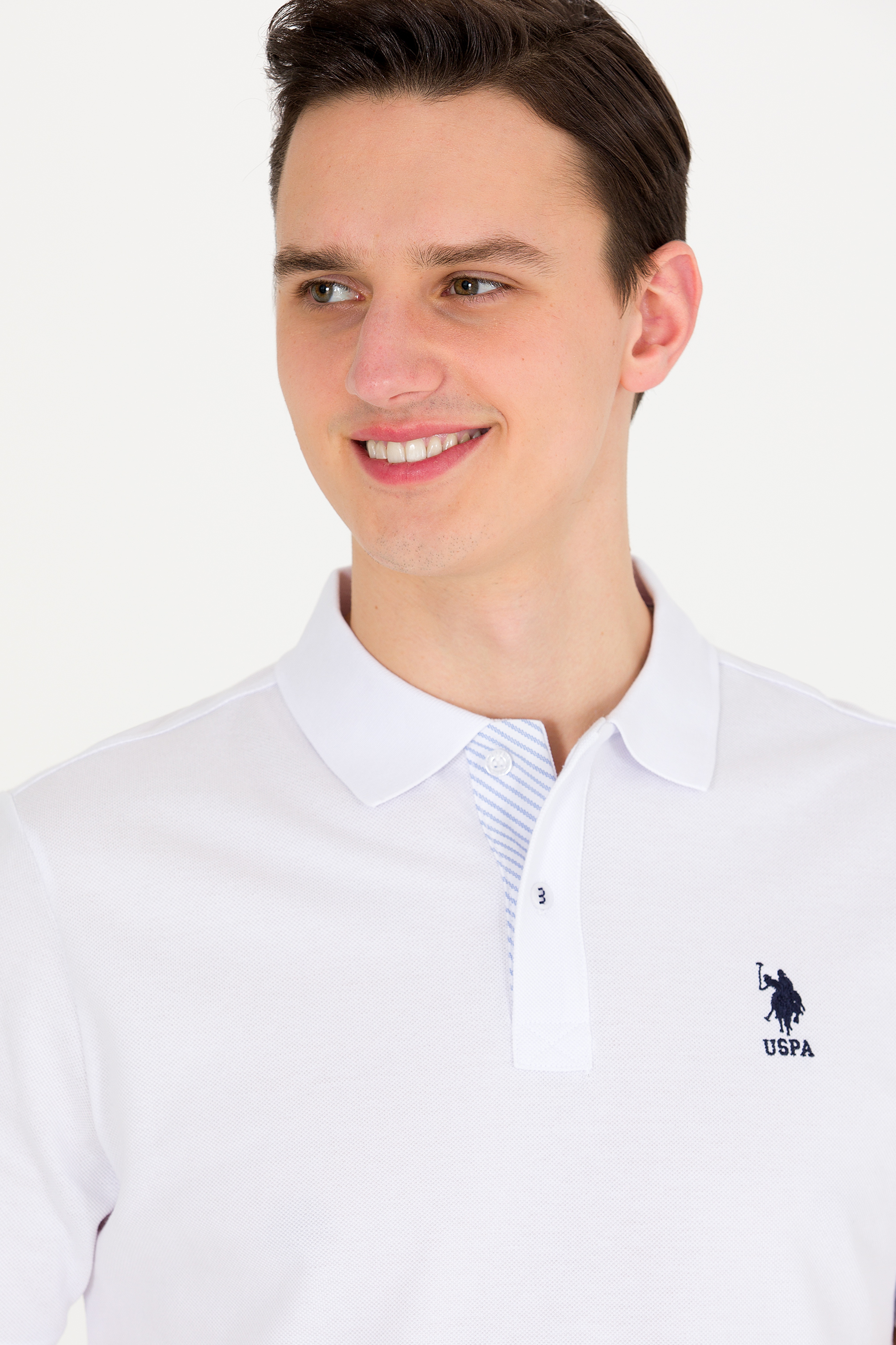 Erkek Beyaz Basic Polo Yaka Tişört
