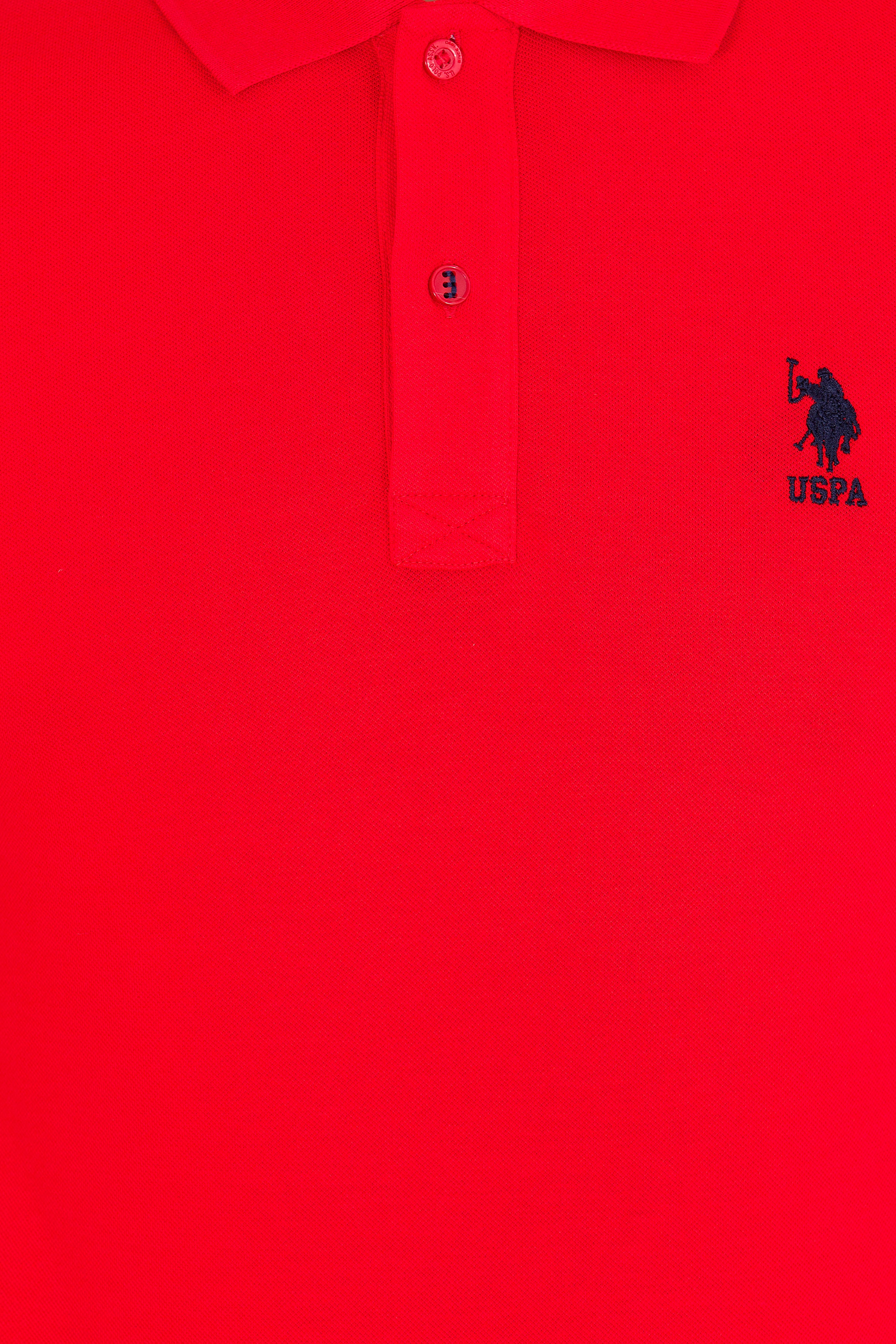Erkek Kırmızı Basic Polo Yaka Tişört - Image 6