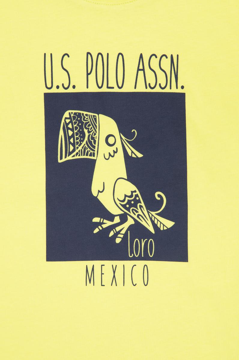 Çocuk Neon Sarı Bisiklet Yaka Tişört